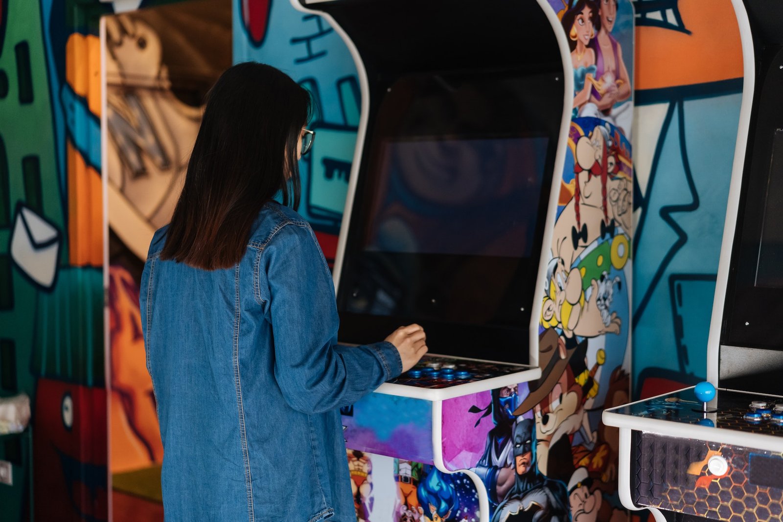 Gamer playing an Arcade Game